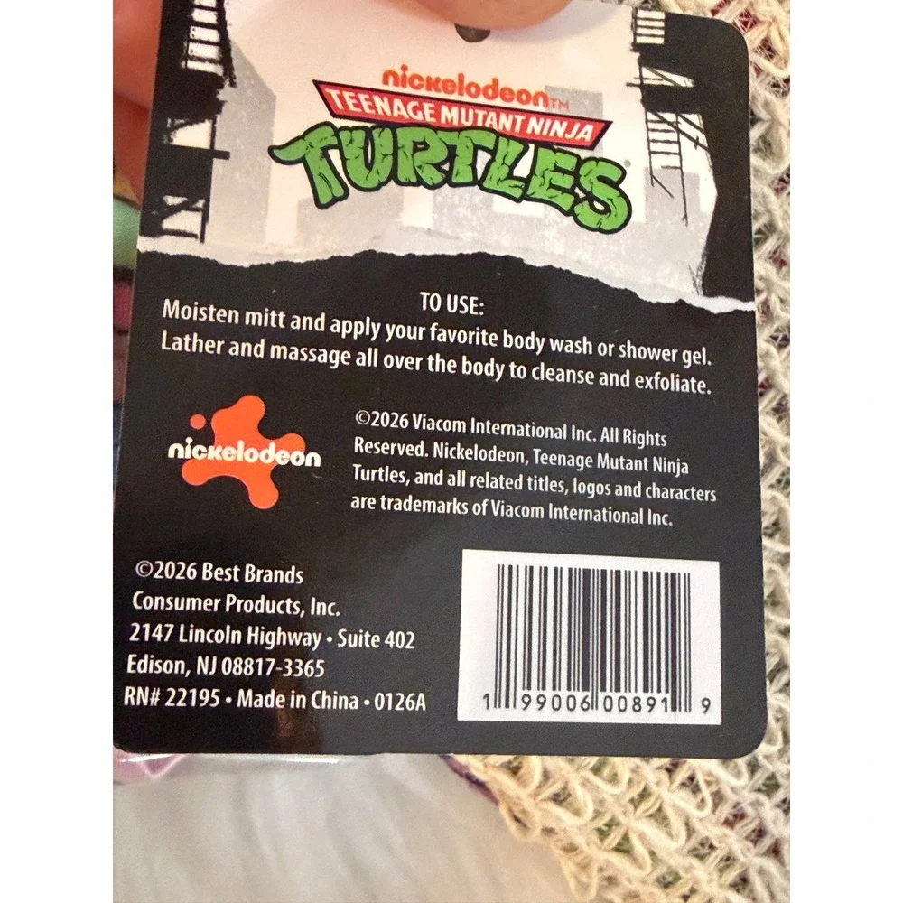 Teenage Mutant Ninja Turtles TMNT Bath Set Shower Cap Mitt Sponge 3pc New